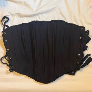 Large Black Lace-Up Corset Top Forever 21